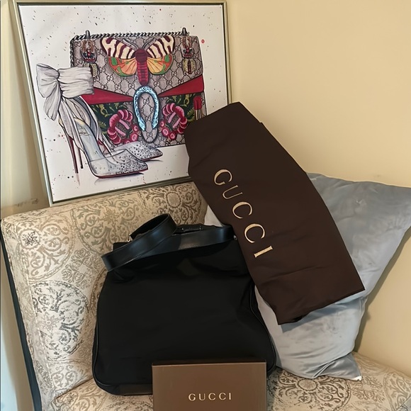 Gucci Handbags - Gucci Black Canvas Tote Bag